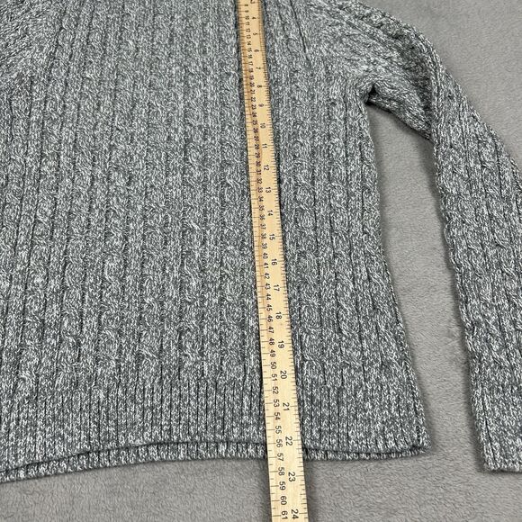 Vintage L.L. Bean Sweater Womens Medium Chunky Cable Knit Pullover Grey LL Slim - Picture 9 of 10